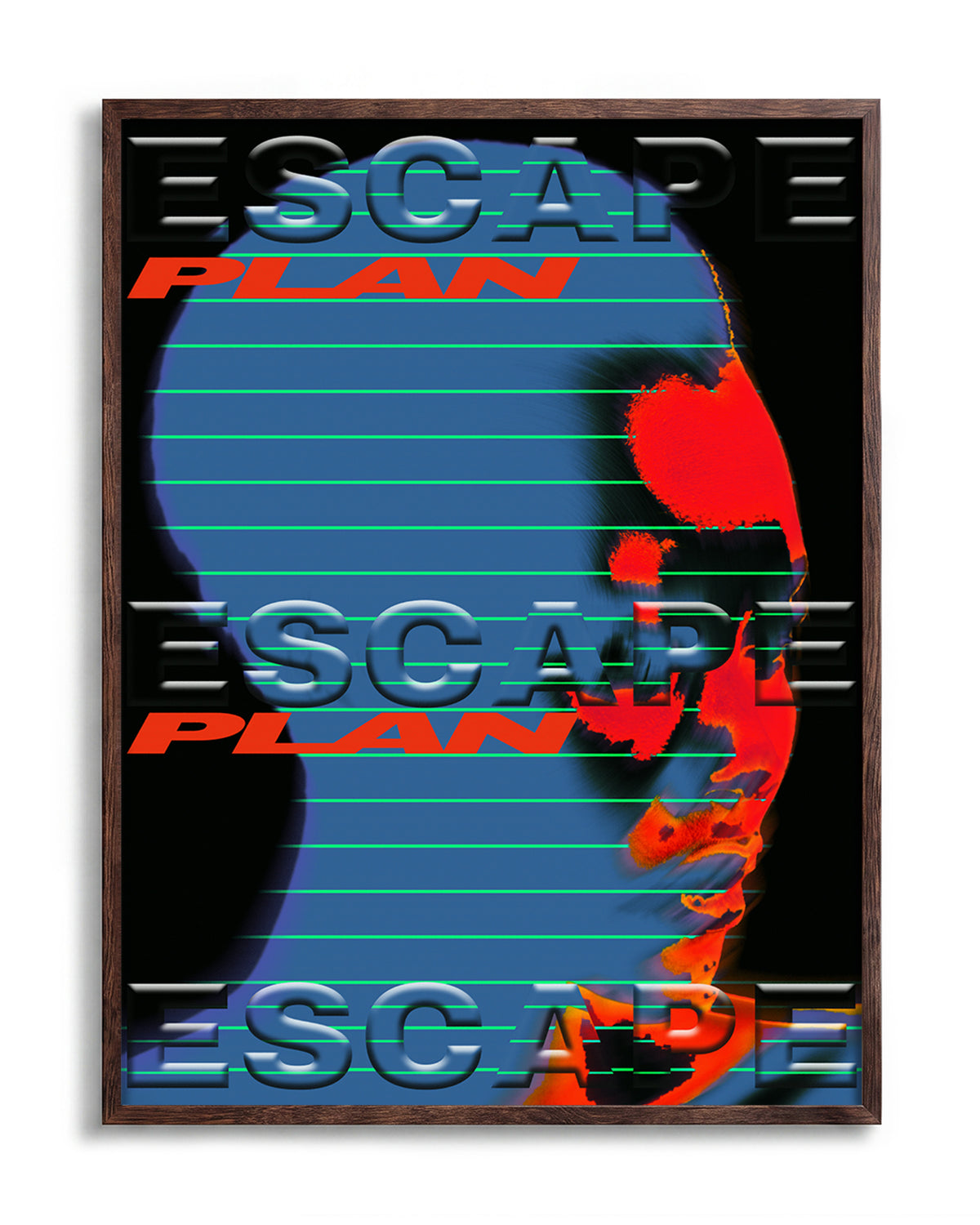 Escape Plan - no background framed - walnut