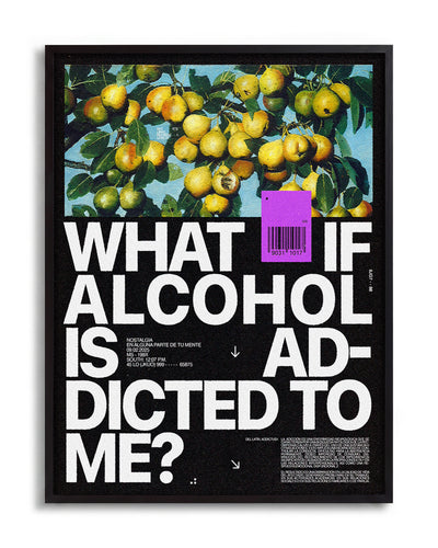 Addicted to me - no background framed - black