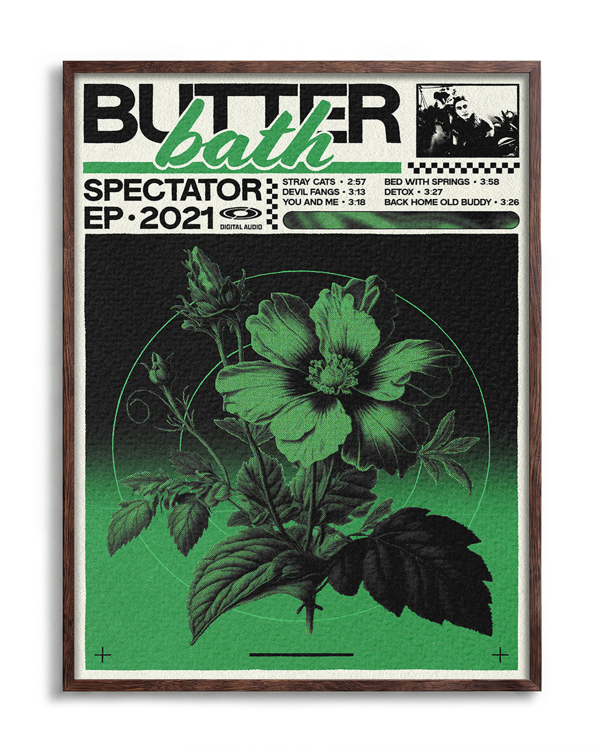 Butter Bath - no background framed - walnut
