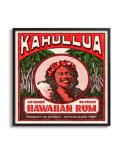 Kahullua Rum - no background framed - black