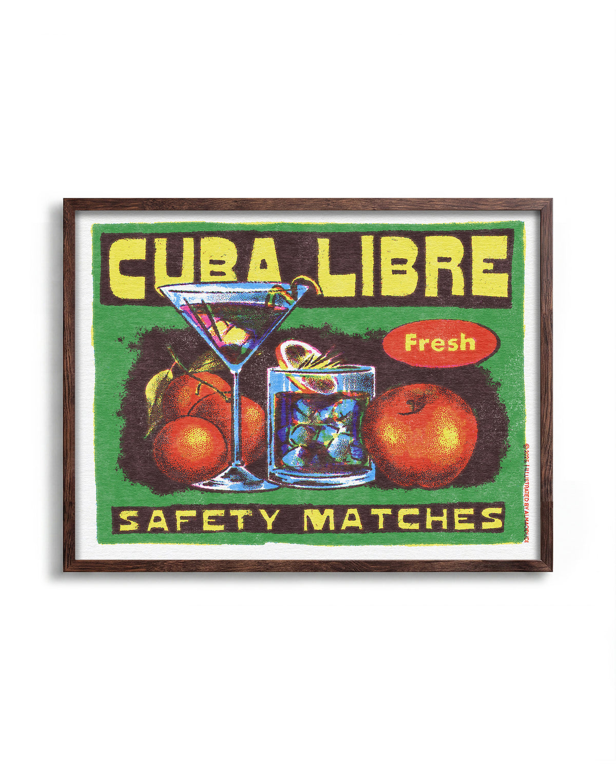 Cuba Libre - no background framed - walnut