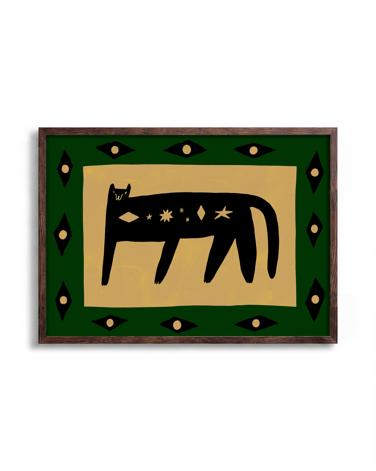 Cosmic Cat 2 - no background framed - walnut
