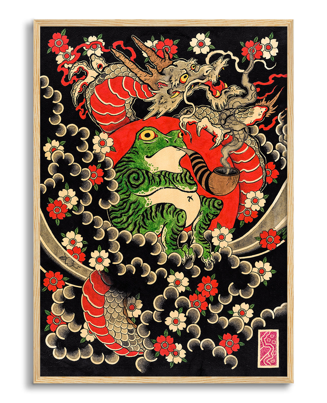 Dragon, Frog & Sakura