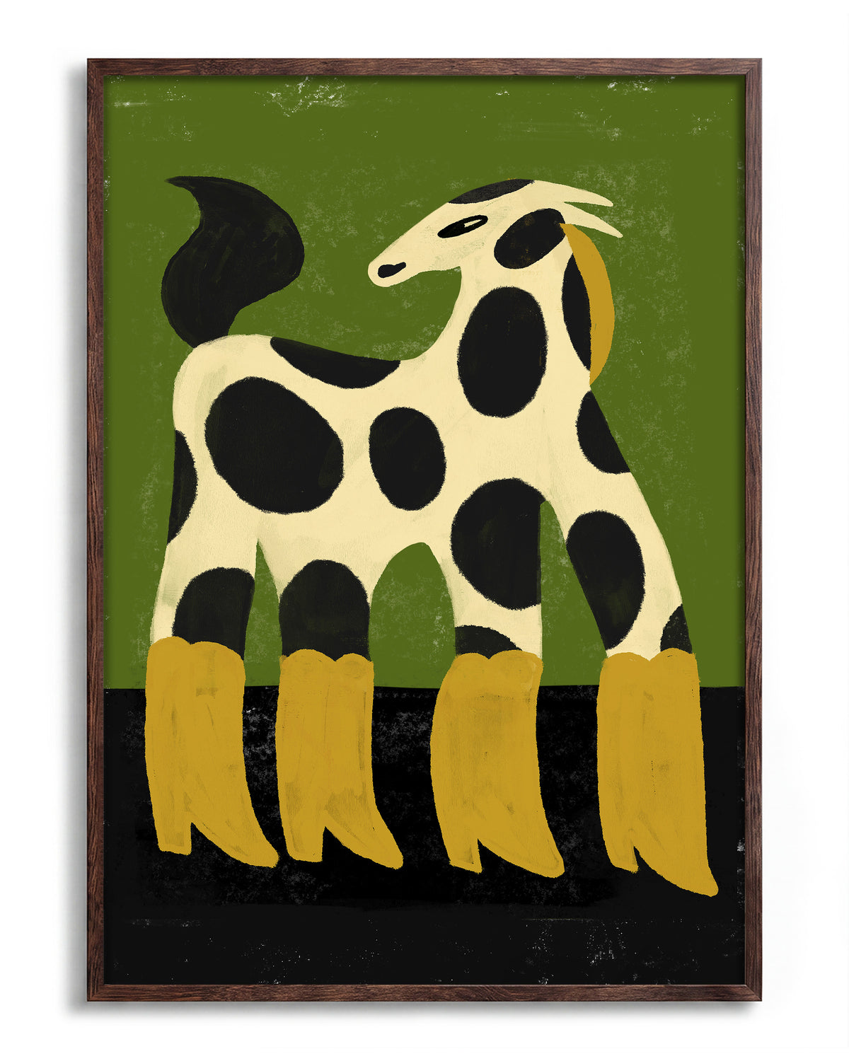 Horse n Boots - no background framed - walnut