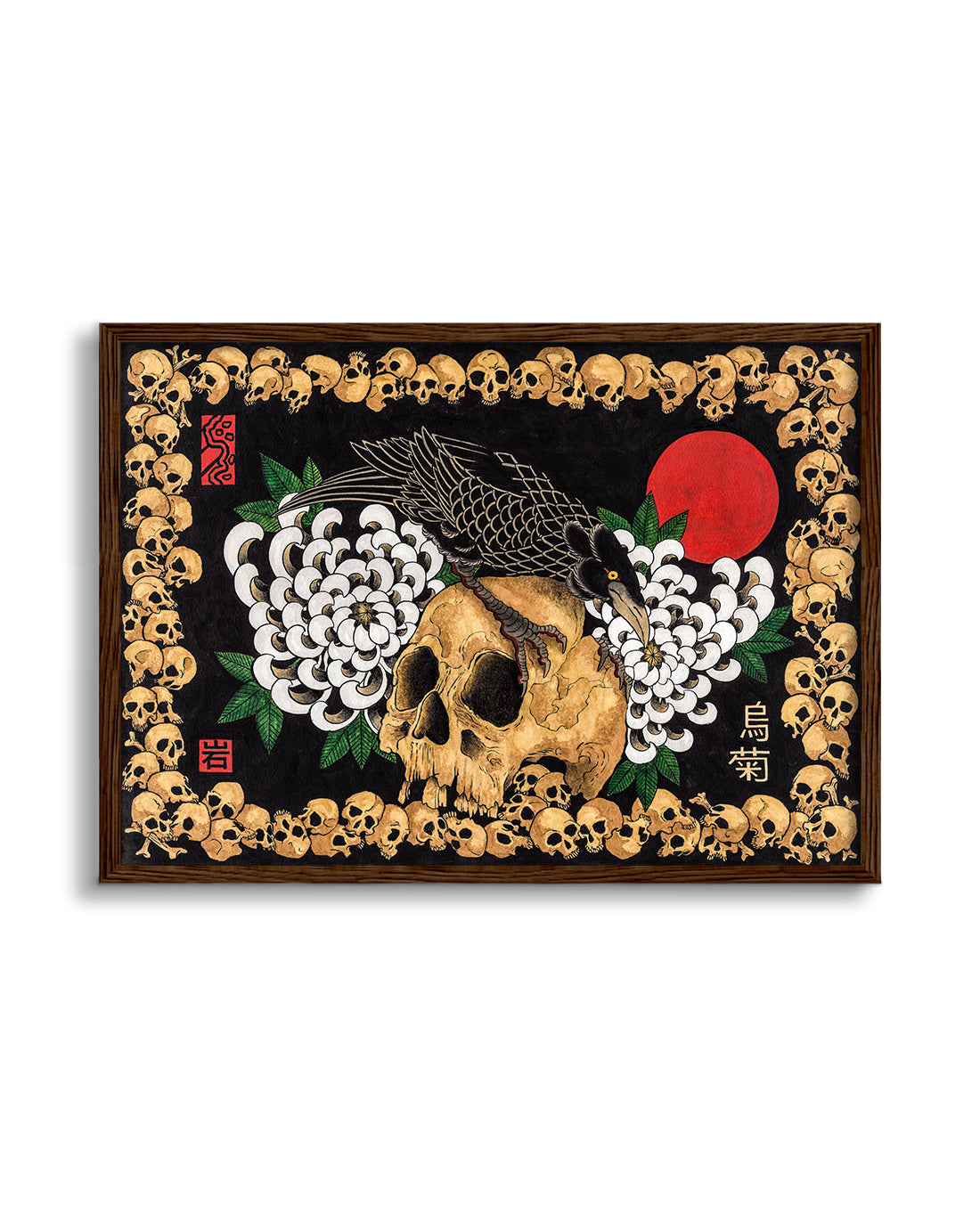 Skulls & Crow & Chrysanthemum