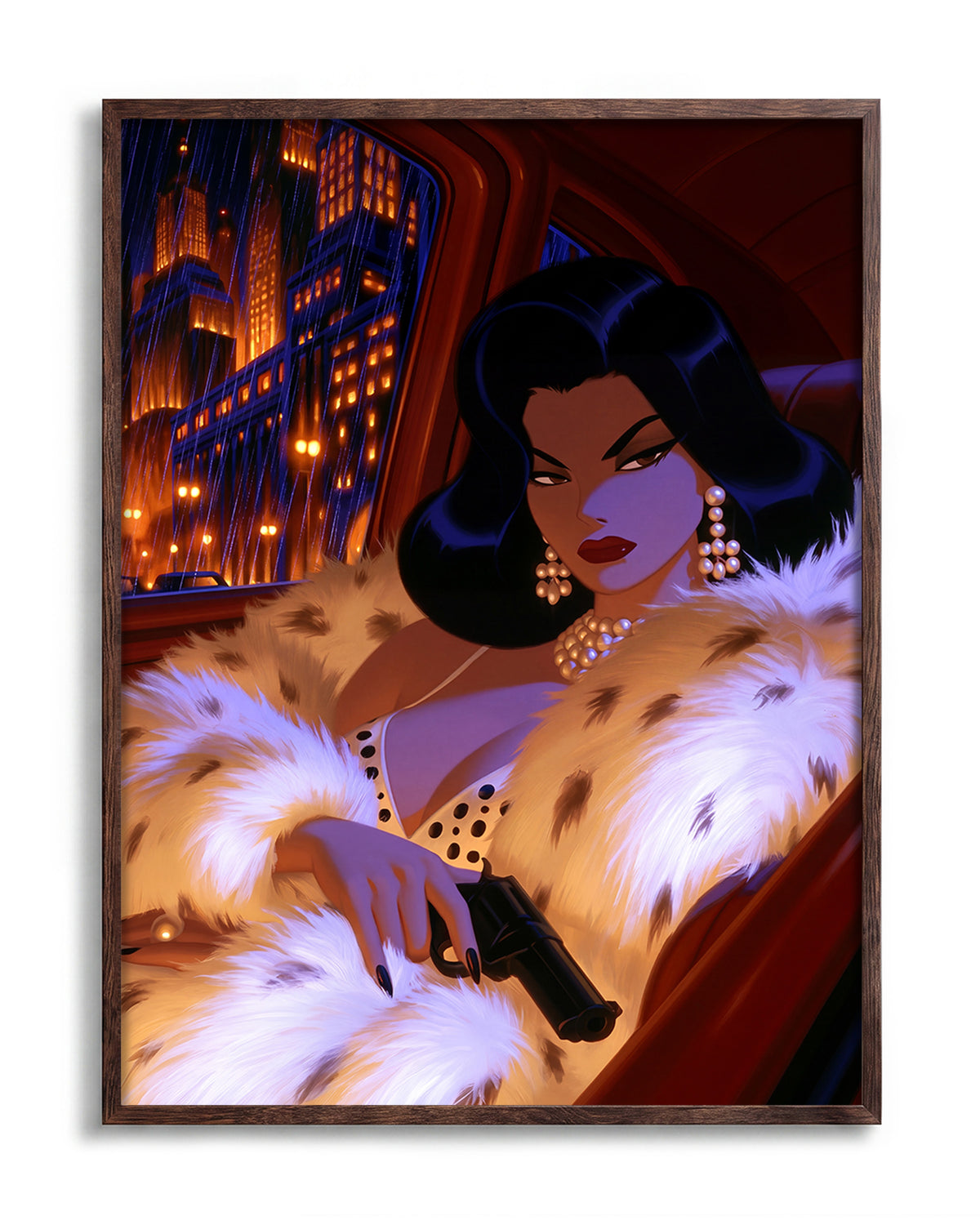 Swanky 10 - no background framed - walnut