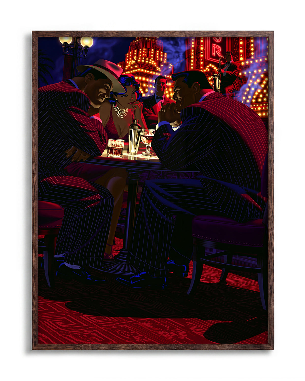 Swanky 16 - no background framed - walnut