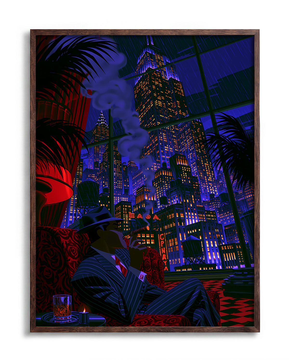 Swanky 28 - no background framed - walnut