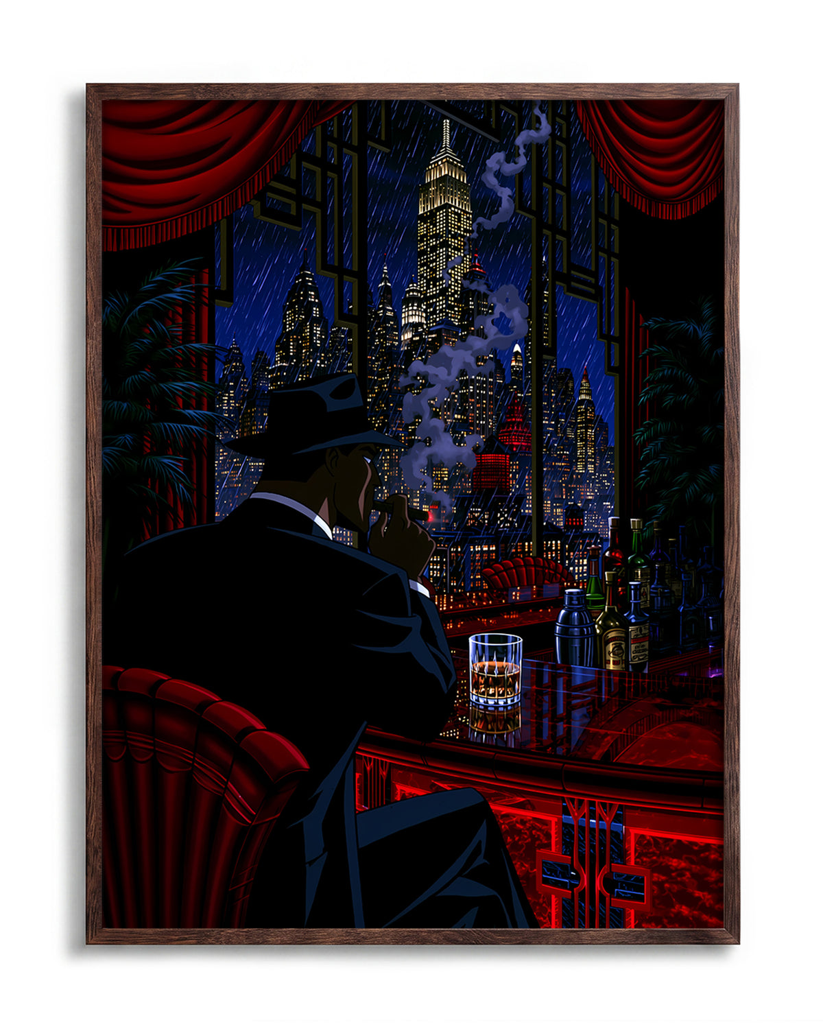 Swanky 30 - no background framed - walnut