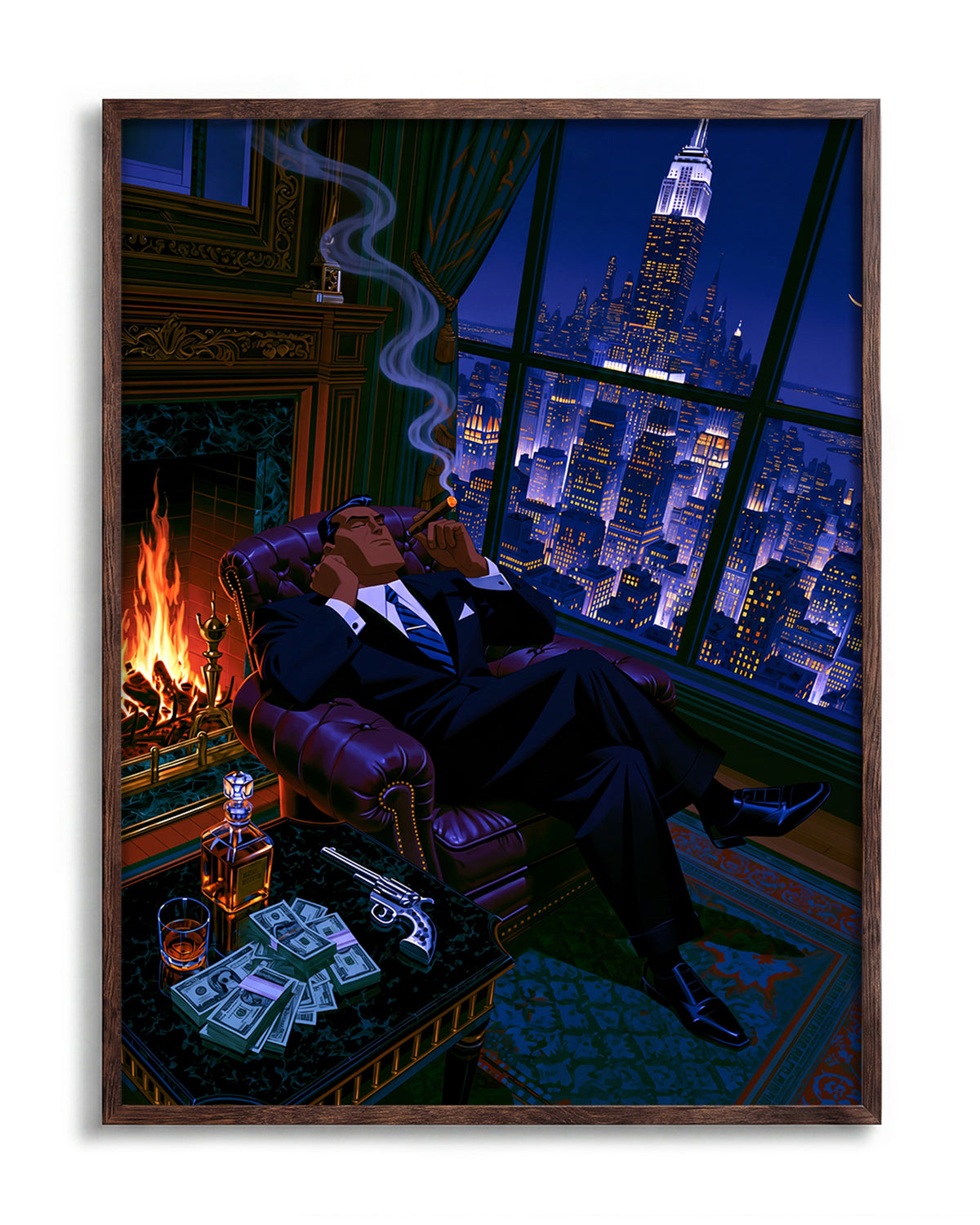 Swanky 3 - no background framed - walnut