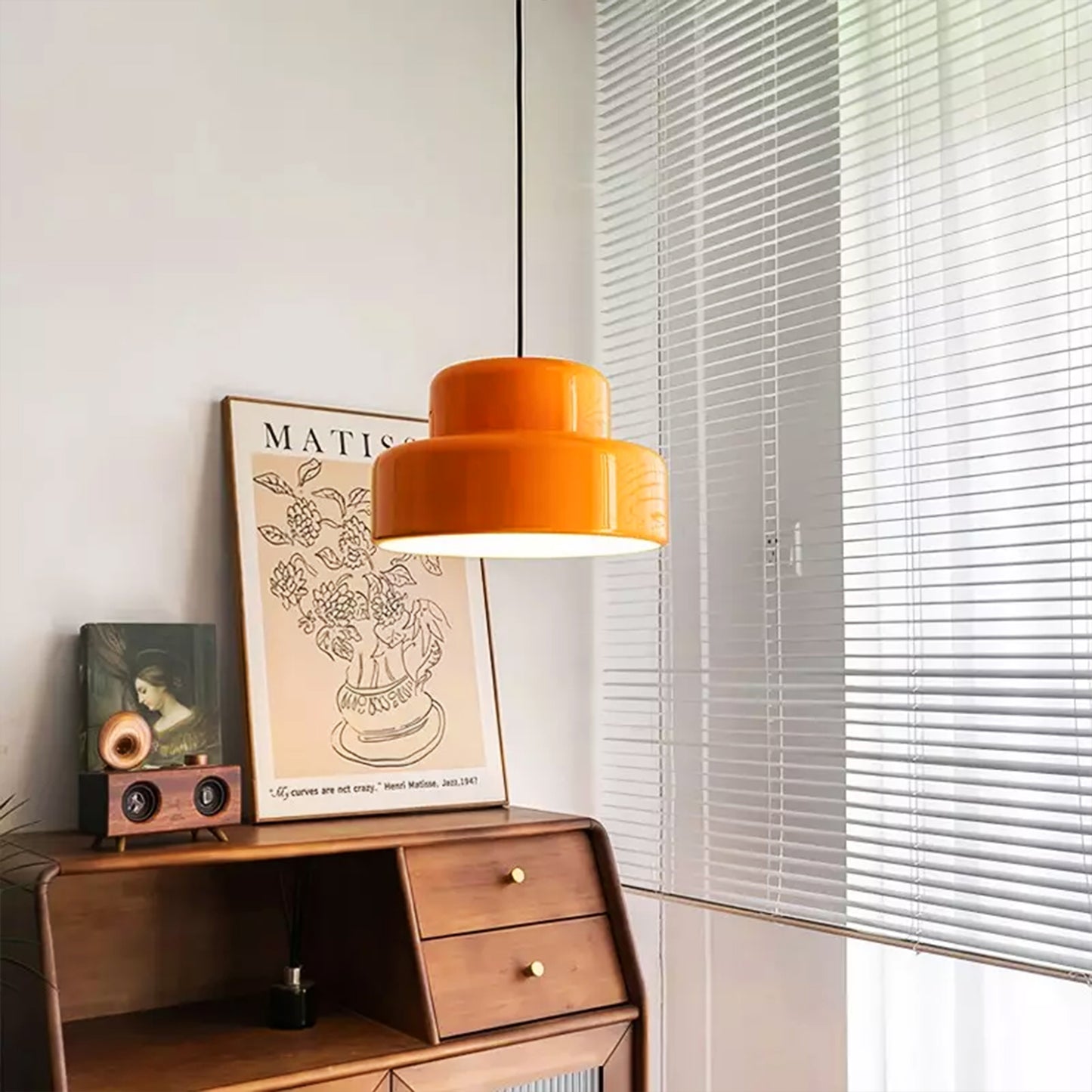 Bauhaus Orange pendant lampshade