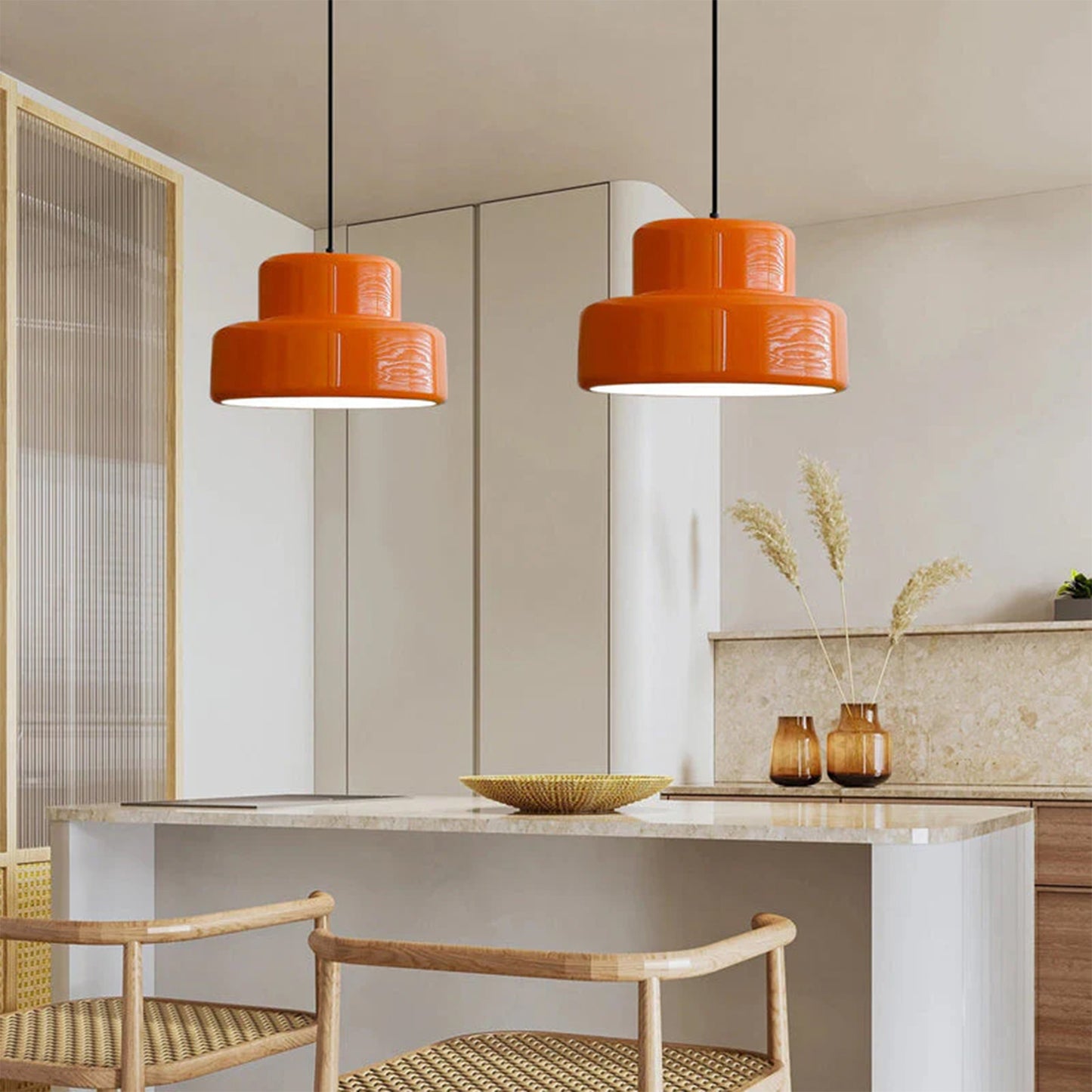 Bauhaus Orange pendant lampshade
