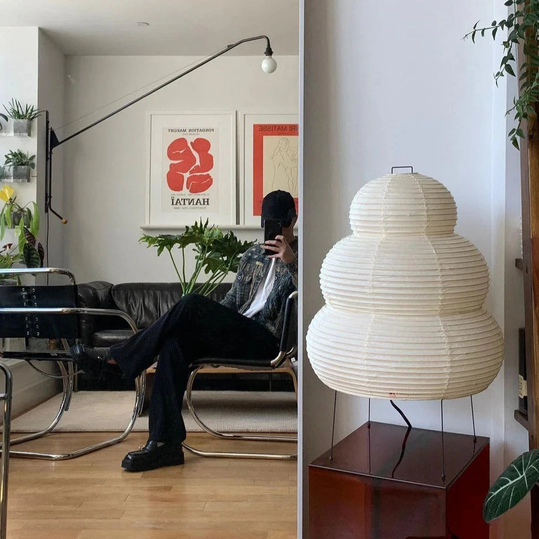 Tall Japanese Rice Paper Lamp