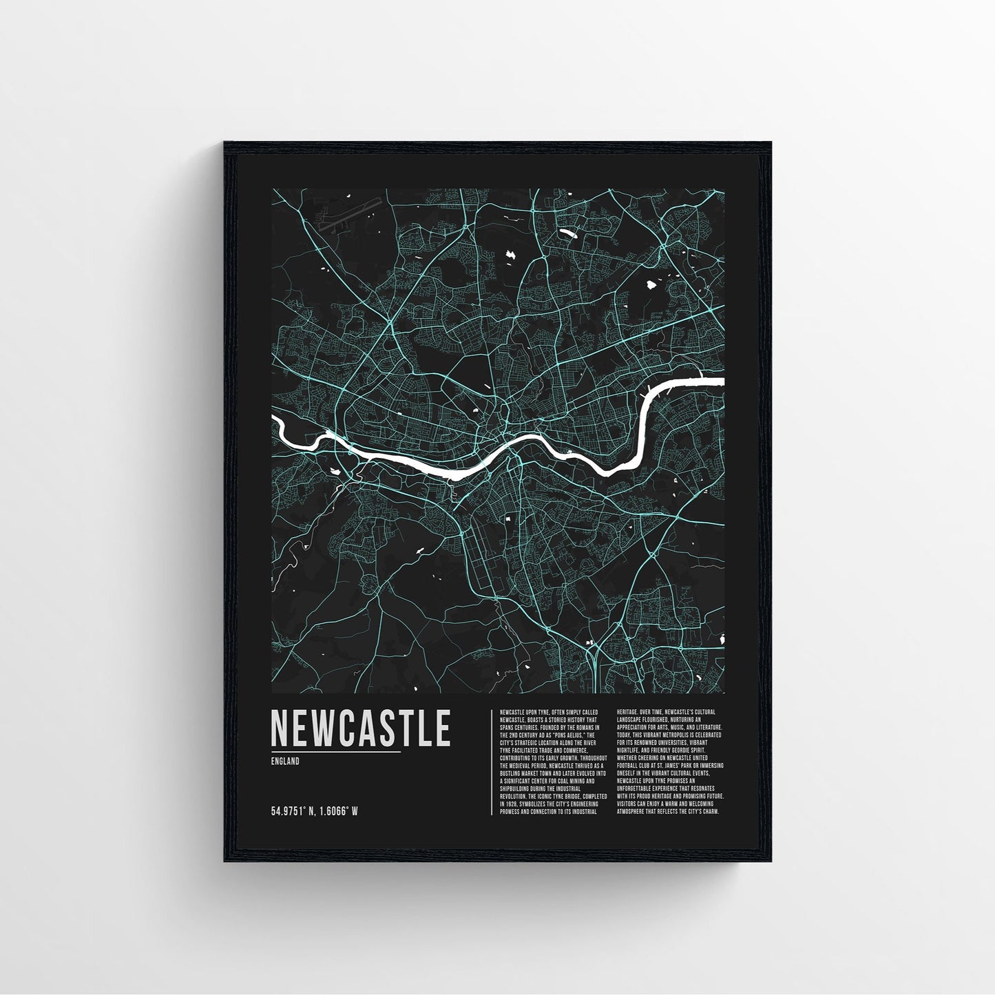 Newcastle City Map Poster