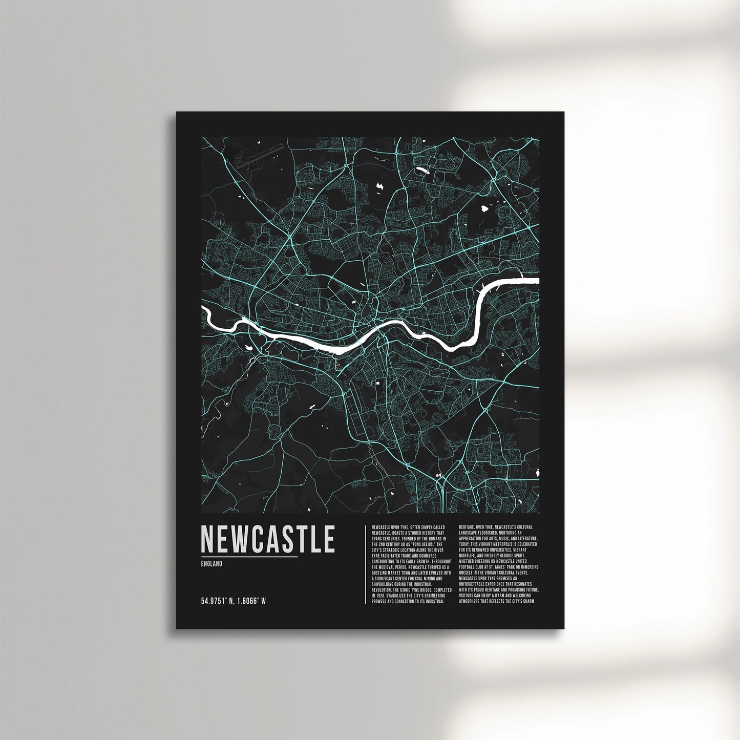 Newcastle City Map Poster