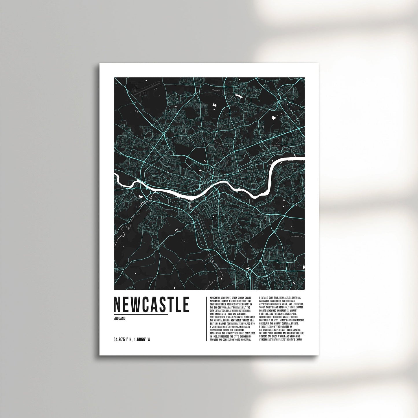 Newcastle City Map Poster