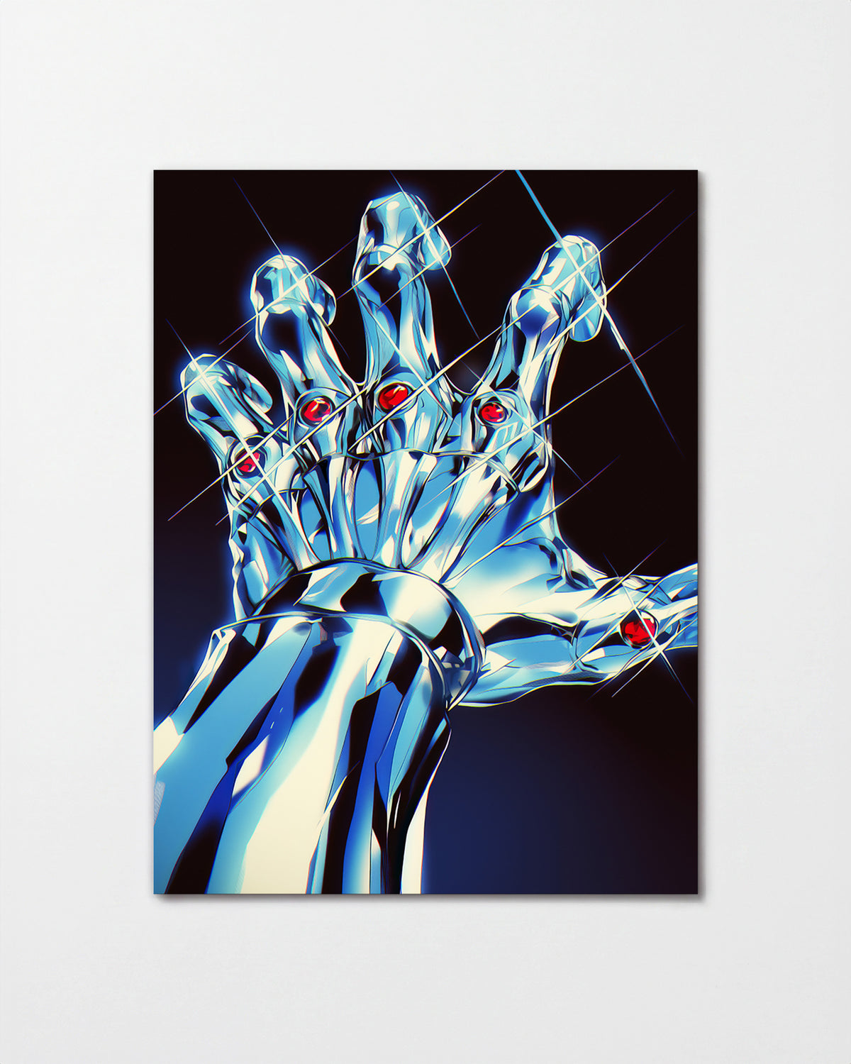 Chrome Hand retro pop art print, unframed