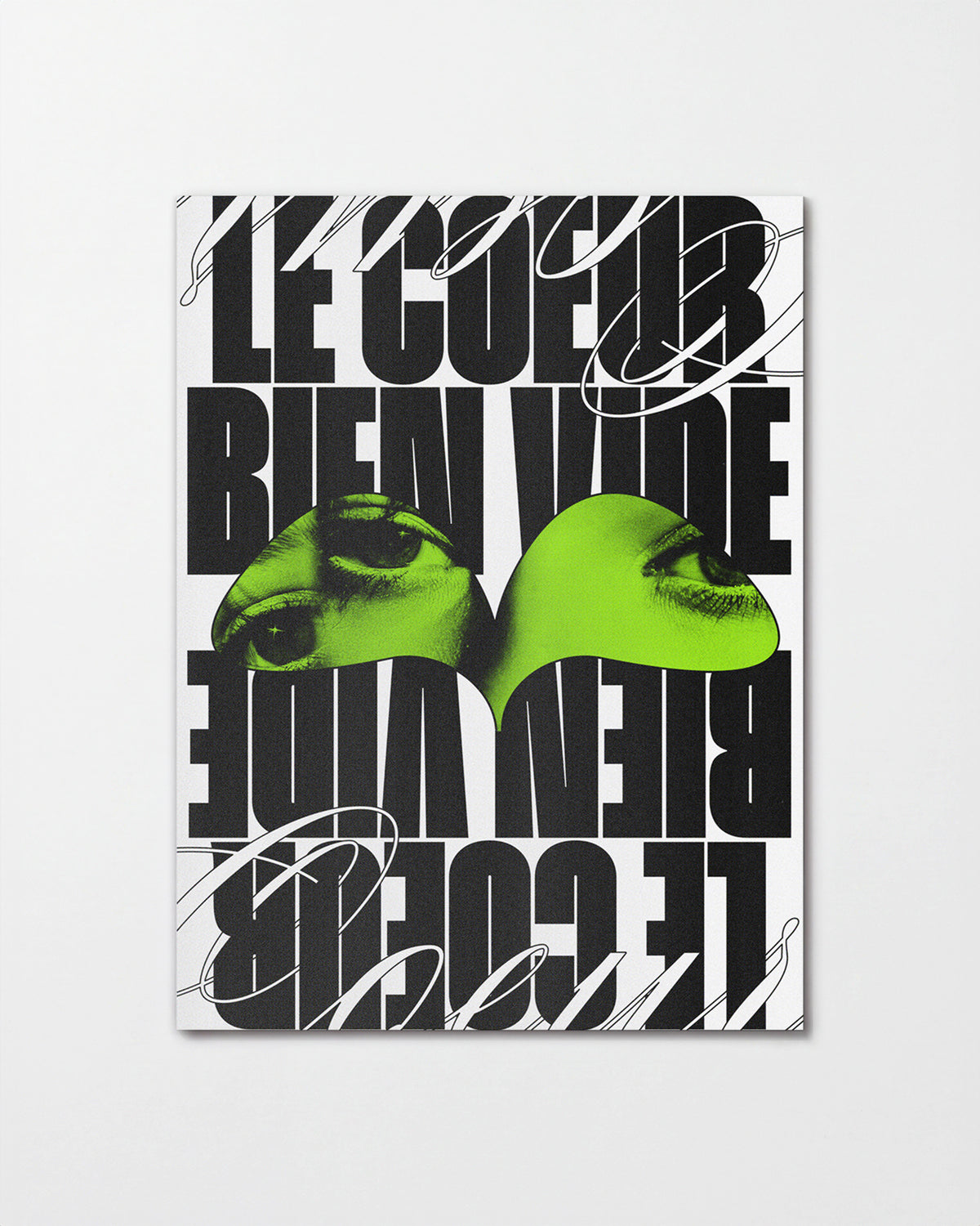 Le Cour Bien Vide French typography poster, unframed