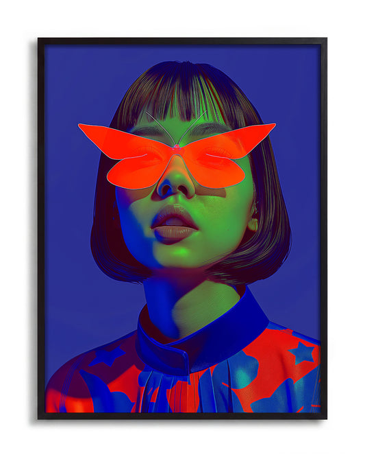 Butterfly Shades - no background framed - black