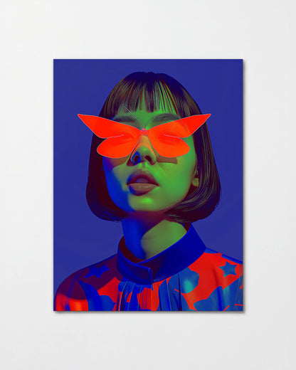 Butterfly Shades pop art portrait print, unframed