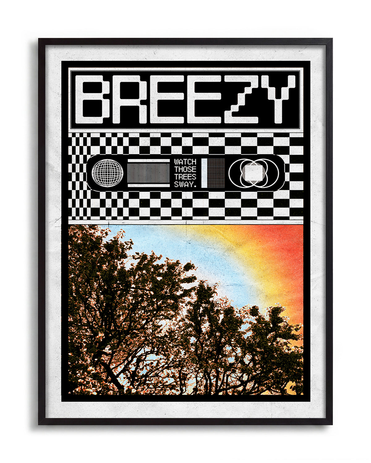 Breezy - no background framed - black