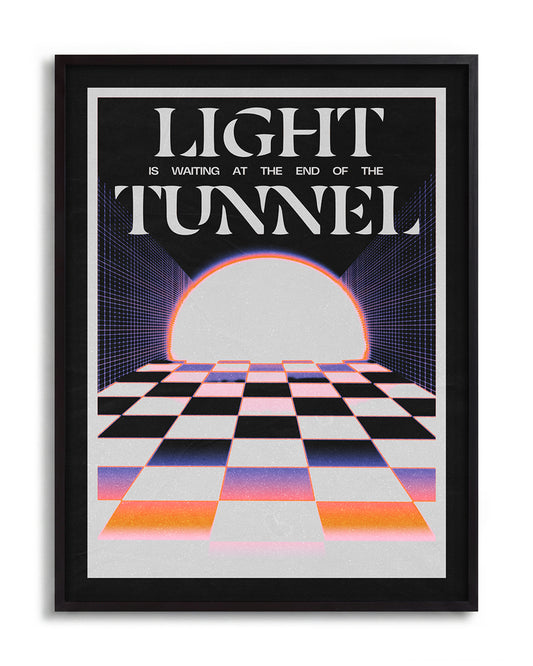 At the End of The Tunnel - no background framed - black