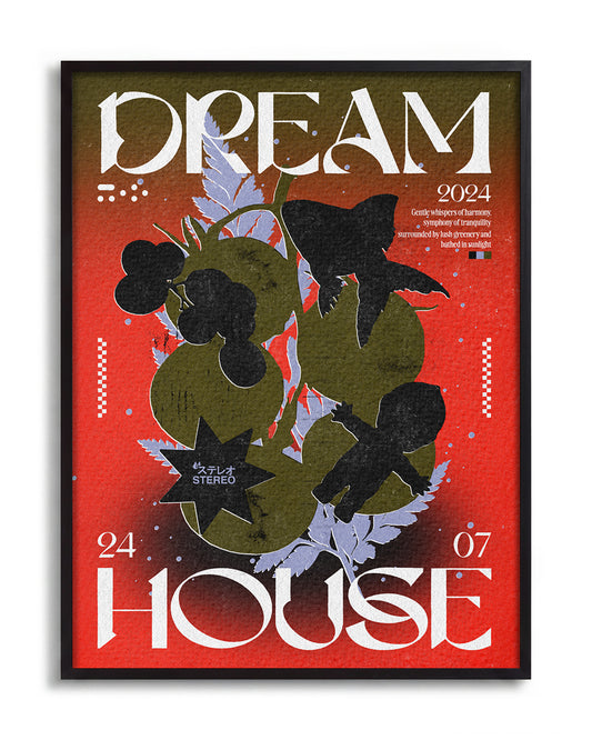 Dream House - no background framed - black