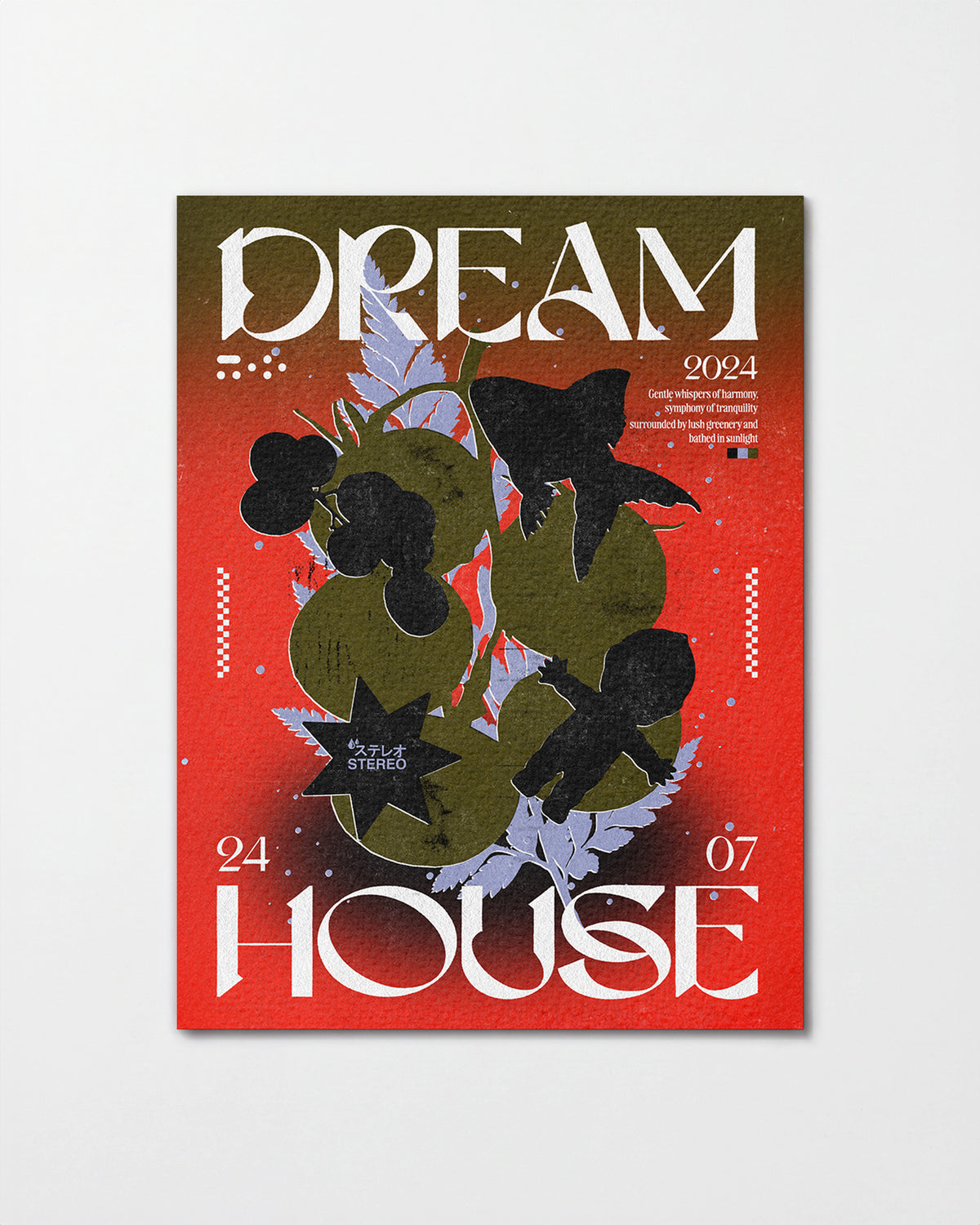 Dream House retro typography print, unframed
