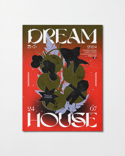Dream House retro typography print, unframed
