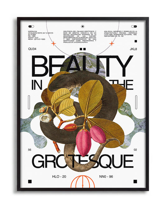 Beauty in The Grotesque - no background framed - black