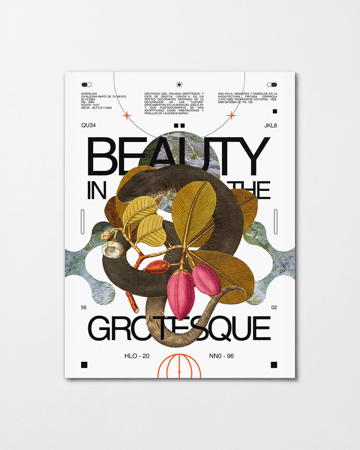 Beauty in the Grotesque quote art print, unframed