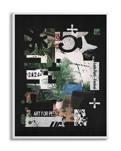 Art for Peace - no background framed - white