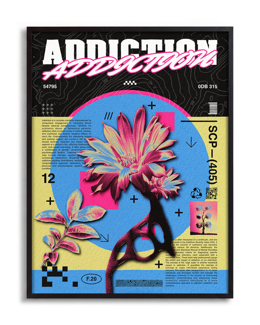 Addiction - no background framed - black