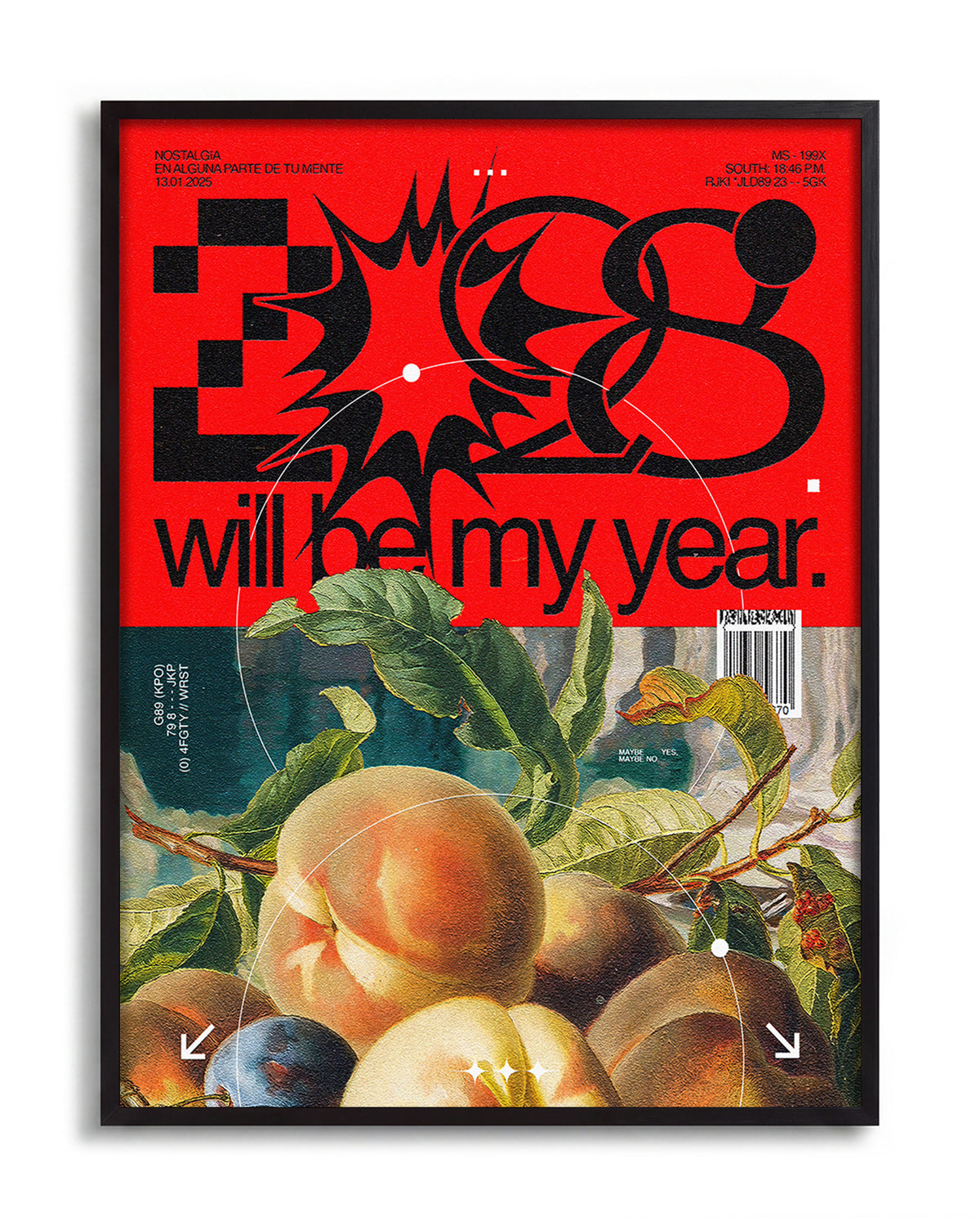 2028 Will Be My Year motivational quote poster in a black frame