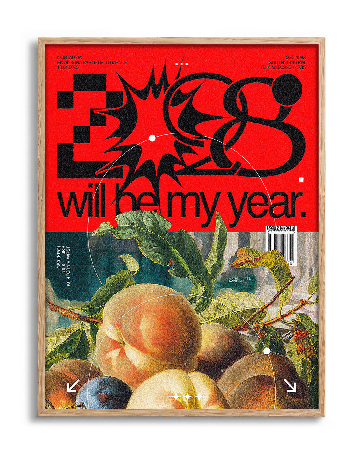 2028 Will Be My Year motivational quote poster in an oak frame