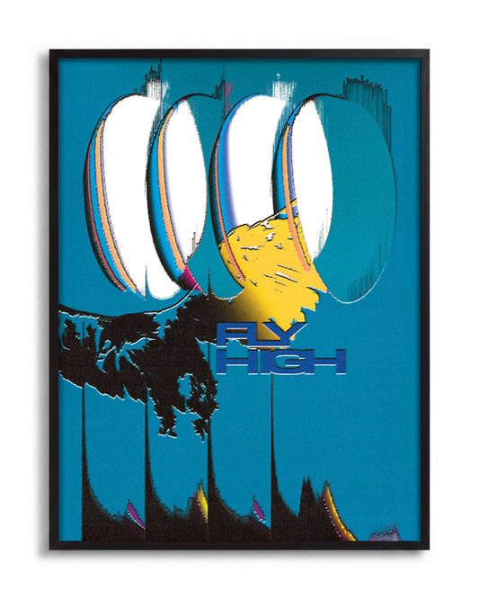 Fly High - no background framed - black