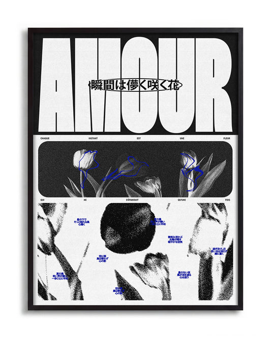 Amour - no background framed - black