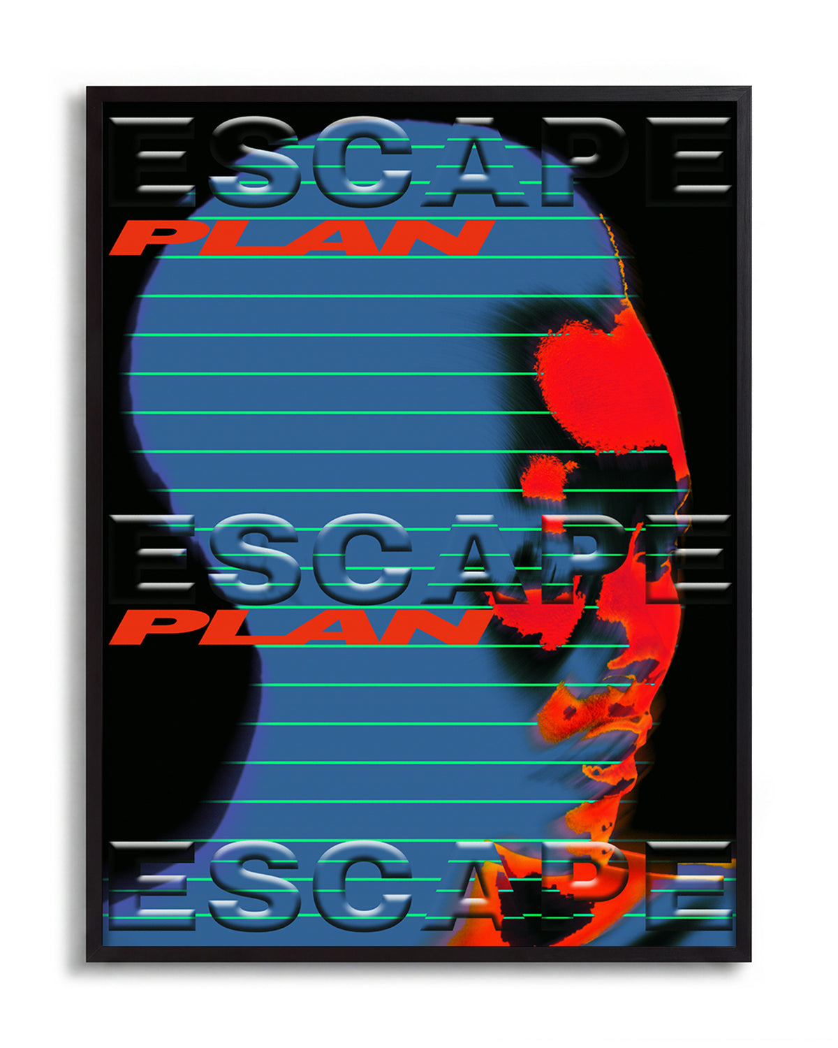 Escape Plan - no background framed - black