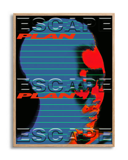 Escape Plan - no background framed - oak