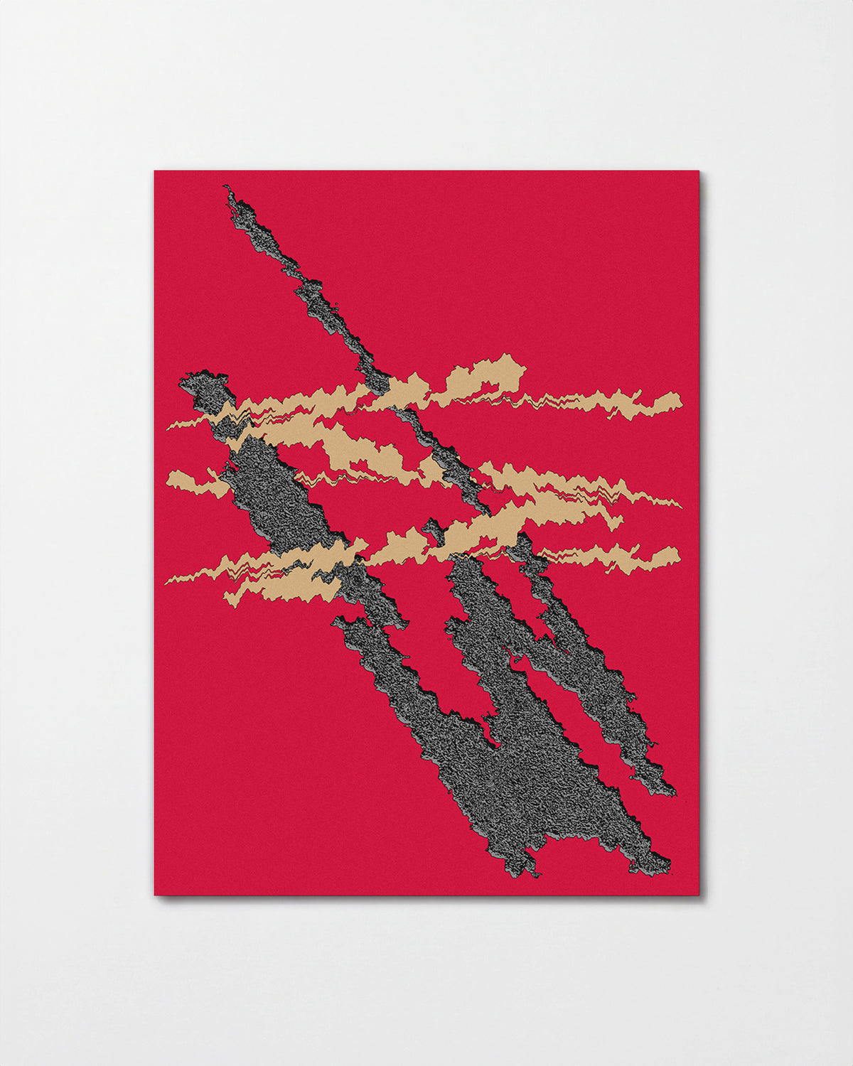 Foundational Red minimalist abstract print, unframed