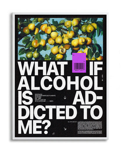 Addicted to me typography quote print in a white frame