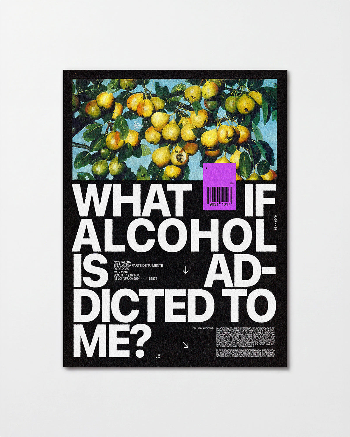 Addicted to me typography quote print, unframed