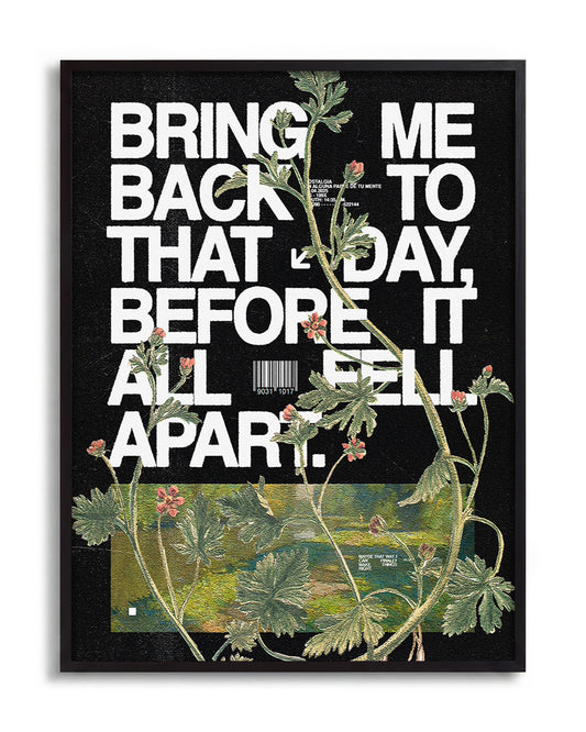 Fell apart - no background framed - black