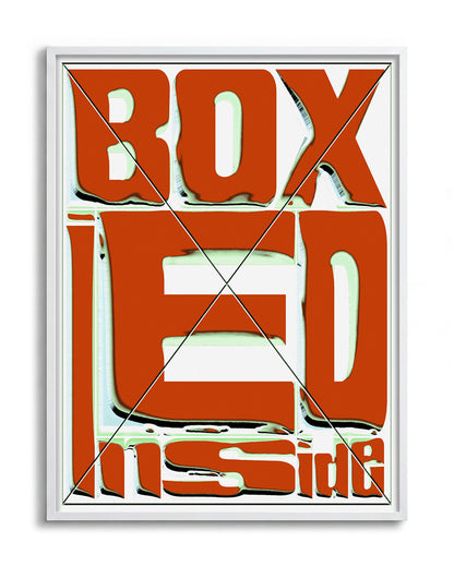 Boxed retro typography quote print in a white frame