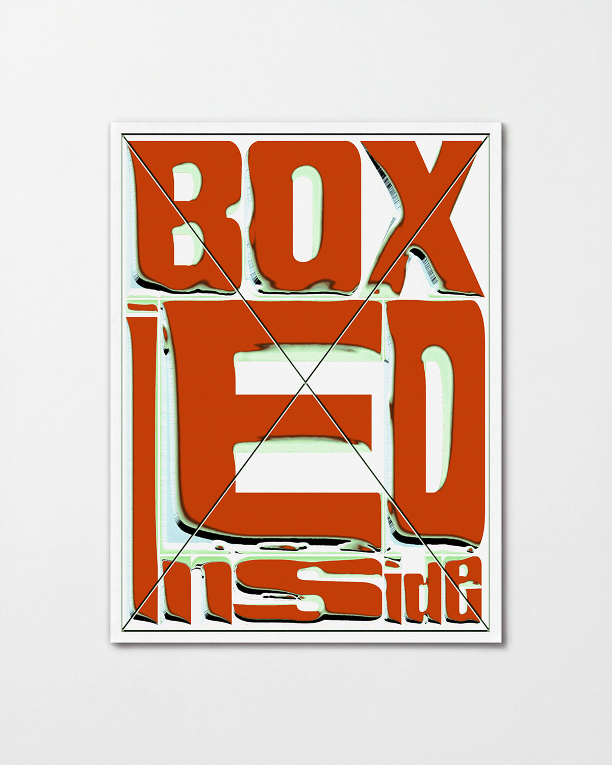 Boxed retro typography quote print, unframed