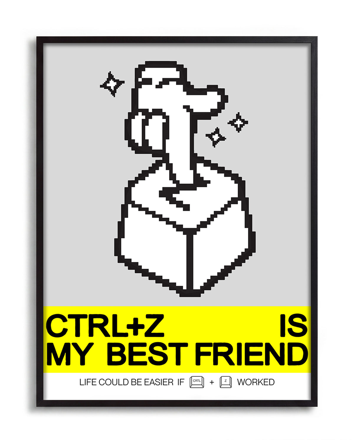 Ctrl+z retro pop art poster in a black frame