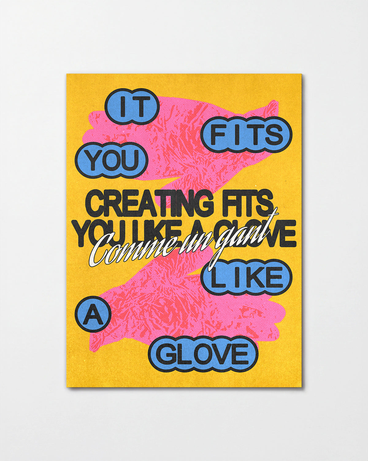 Comme un gant jaune French pop art print, unframed