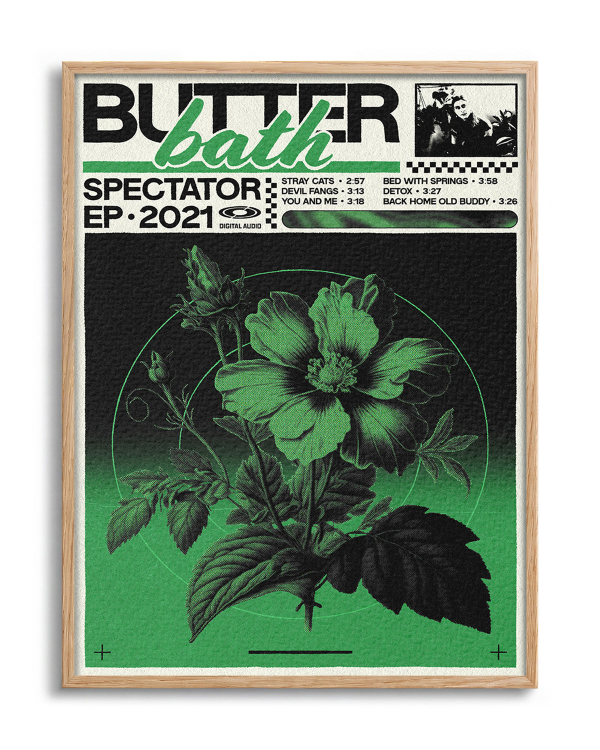 Butter Bath - no background framed - oak