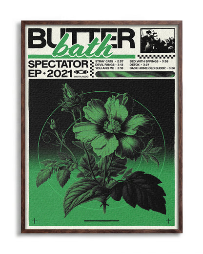 Butter Bath - no background framed - walnut