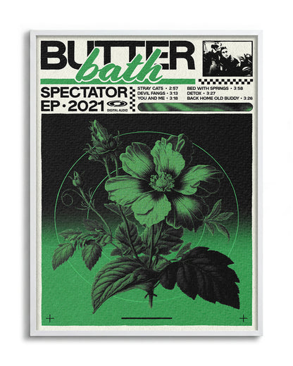 Butter Bath - no background framed - white